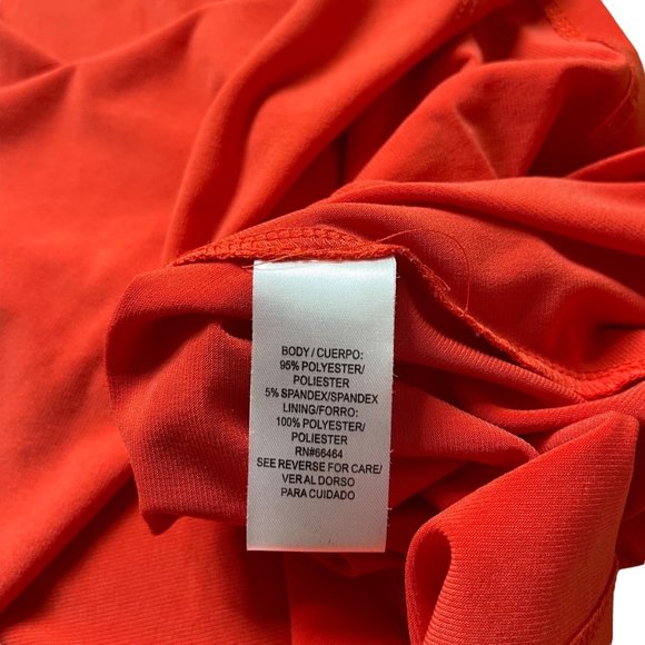 Sandra Darren Womens Dress Size 12 Orange Fit & Flare Sleeveless V-Neck - Picture 5 of 8